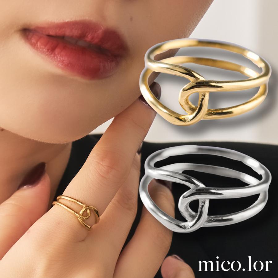 指輪 レディース ステンレス リング (409) 交差 選択可 銀色 金色