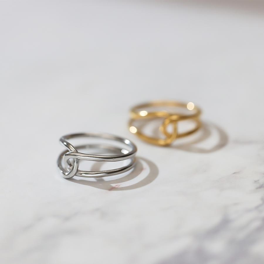 指輪 レディース ステンレス リング (409) 交差 選択可 銀色 金色