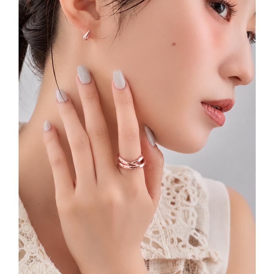 指輪 レディース ステンレス リング (417) 3連 幅3mm ( 銀色 金色