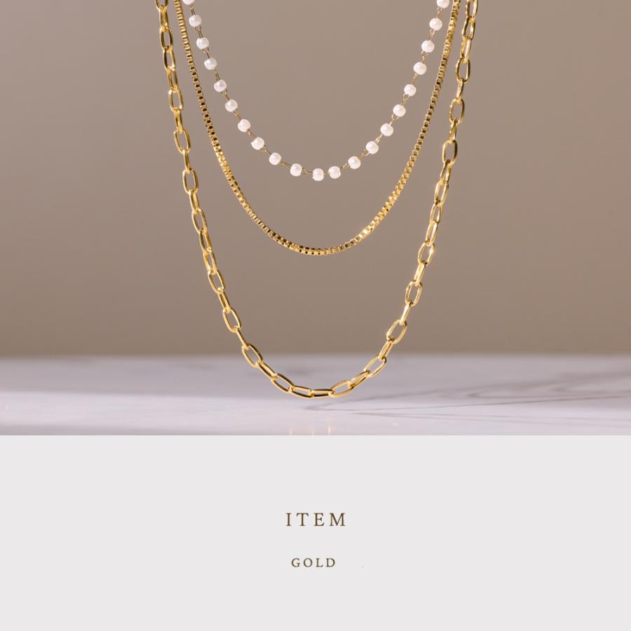 20%OFFセール ネックレス レディース ステンレス (226) 3連ネックレス