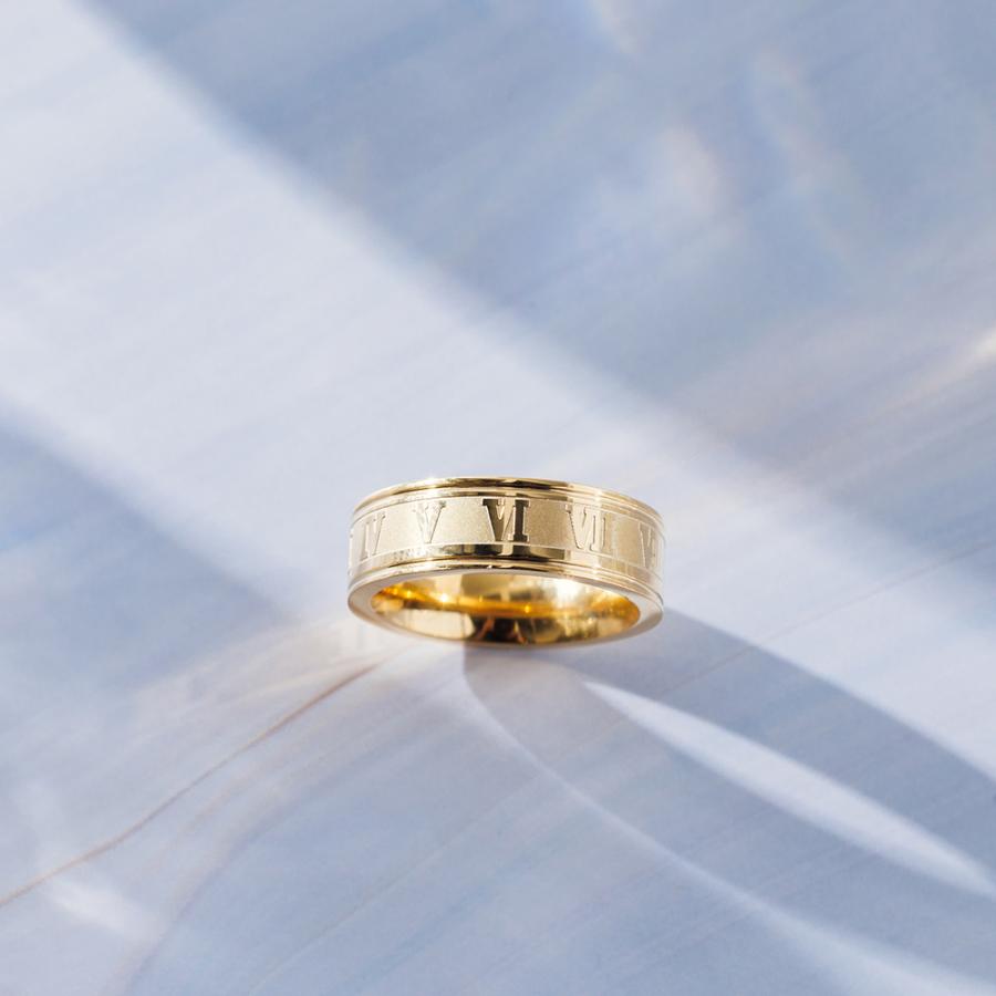 指輪 レディース ステンレス リング (34)ローマ数字 選択可 金色 銀色