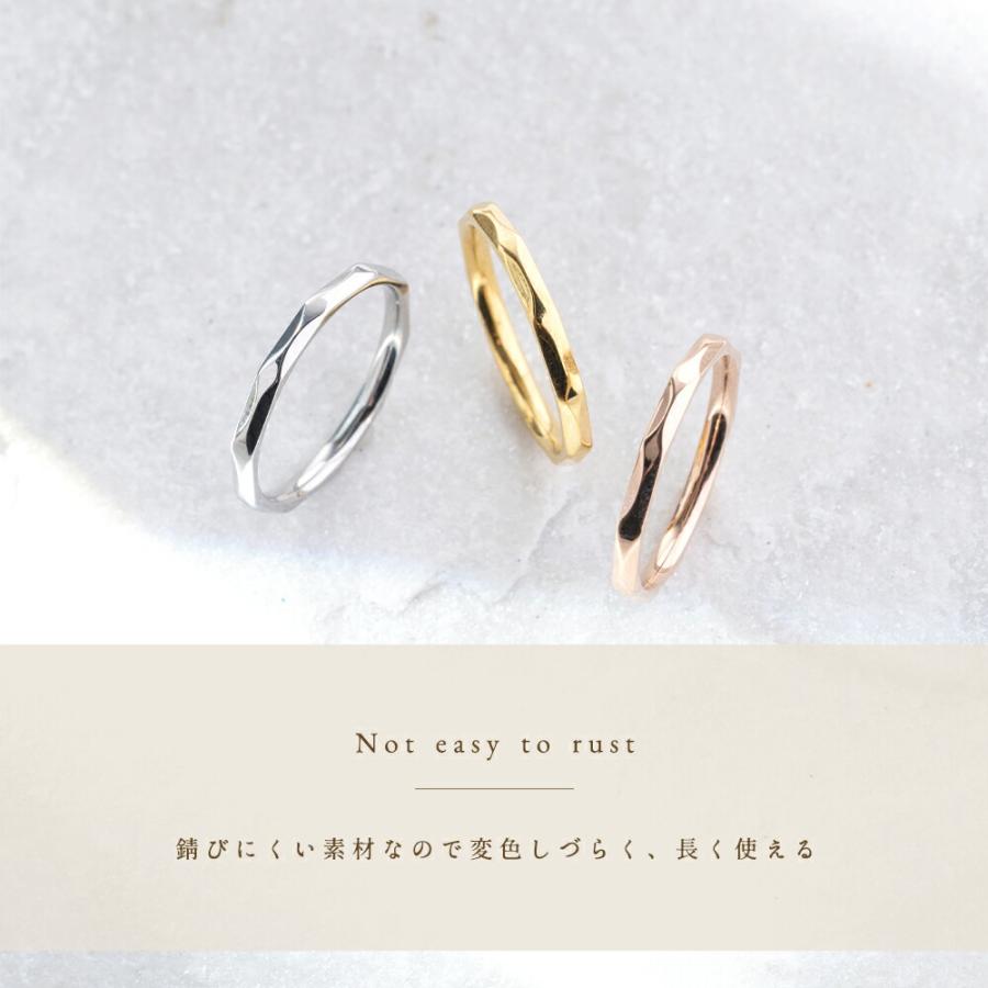 指輪 レディース ステンレス リング (48) 銀色 金色 ピンクゴールド