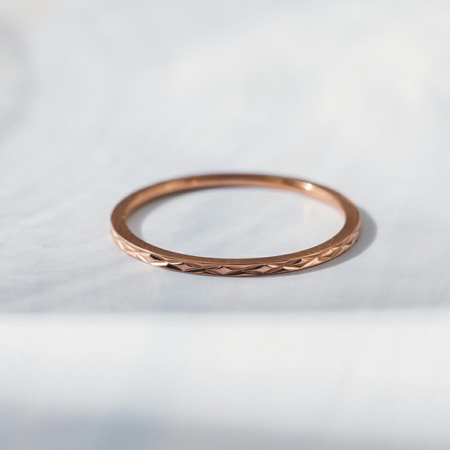 指輪 レディース ステンレス リング (49) 銀色 金色 ピンクゴールド 7