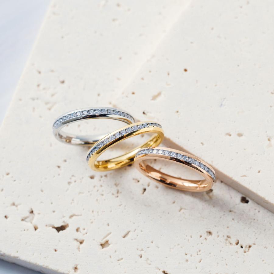 指輪 レディース ステンレス リング (39)CZ エタニティ 選択可 銀色