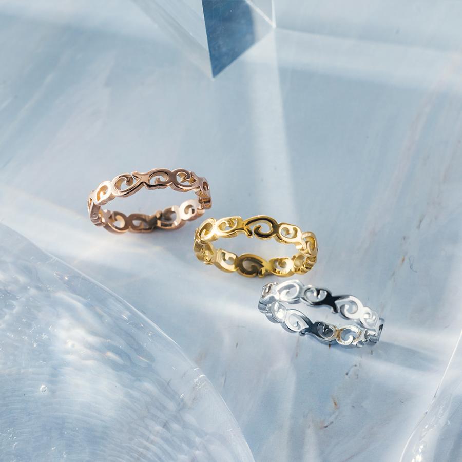 指輪 レディース ステンレス リング (219) 唐草 選択可 銀色 金色