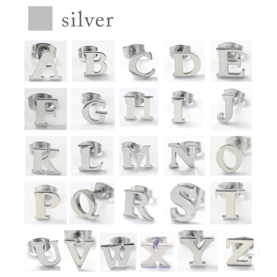 ピアス レディース ステンレス ピアス(73)2個セット カラー選択可 AからZまであり アルファベット 金色 銀色 ピンクゴールド |  | 11
