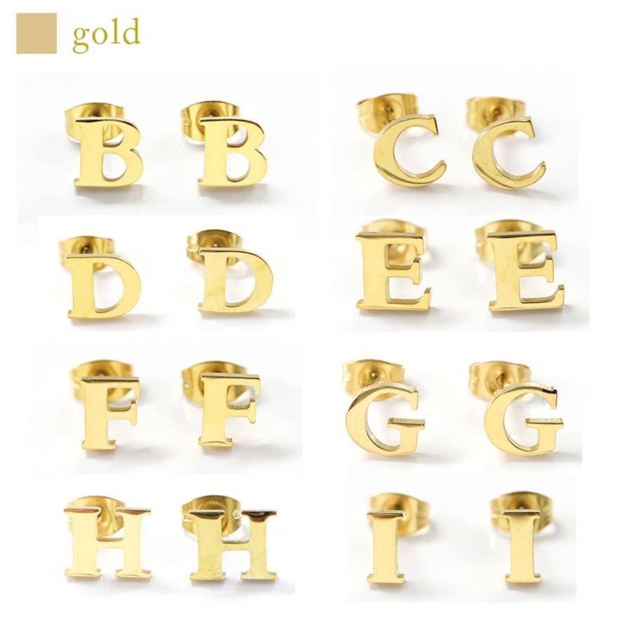 ピアス レディース ステンレス ピアス(73)2個セット カラー選択可 AからZまであり アルファベット 金色 銀色 ピンクゴールド |  | 12