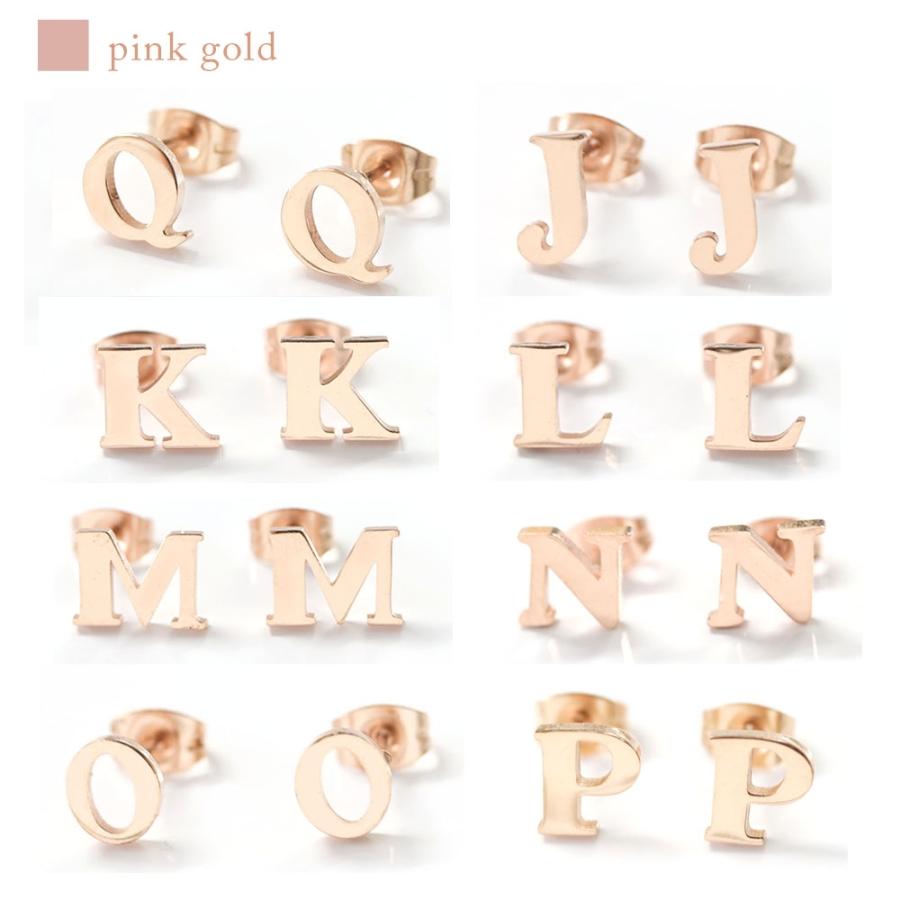 ピアス レディース ステンレス ピアス(73)2個セット カラー選択可 AからZまであり アルファベット 金色 銀色 ピンクゴールド |  | 13