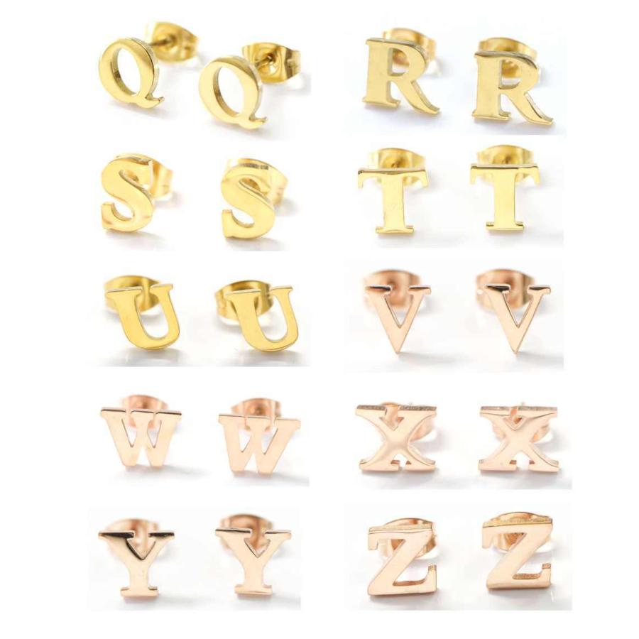ピアス レディース ステンレス ピアス(73)2個セット カラー選択可 AからZまであり アルファベット 金色 銀色 ピンクゴールド |  | 14
