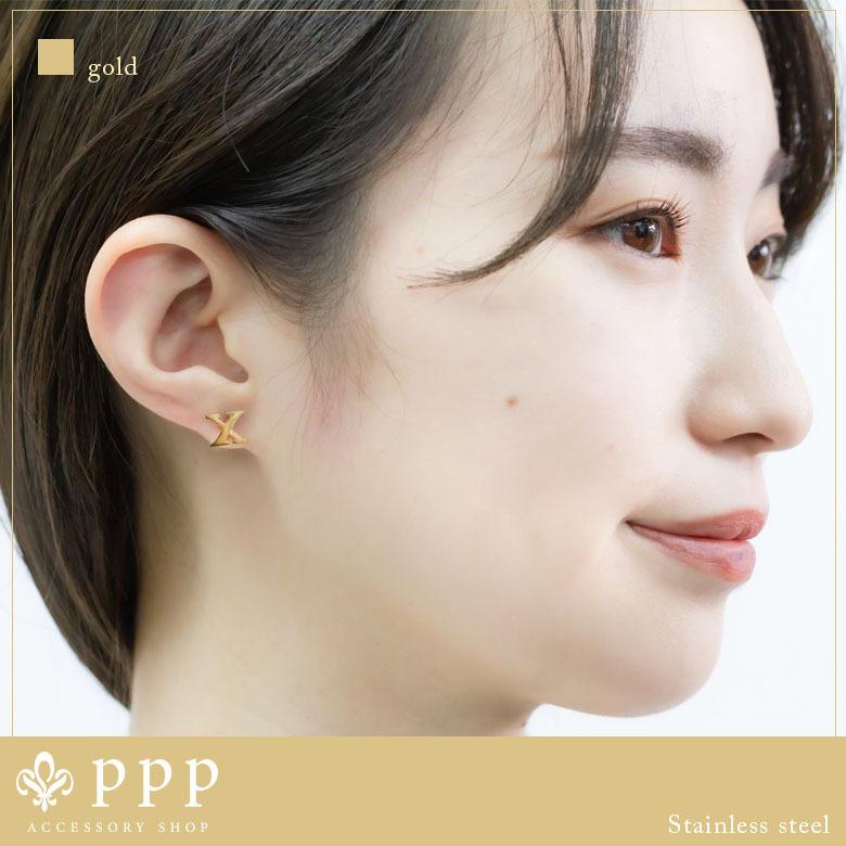 ピアス レディース ステンレス ピアス(73)2個セット カラー選択可 AからZまであり アルファベット 金色 銀色 ピンクゴールド |  | 18