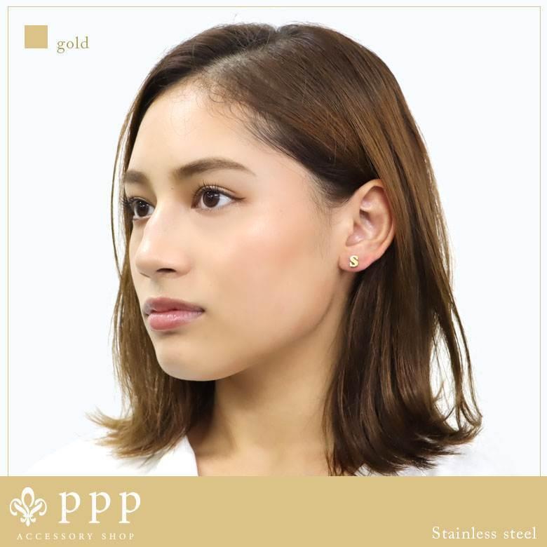 ピアス レディース ステンレス ピアス(73)2個セット カラー選択可 AからZまであり アルファベット 金色 銀色 ピンクゴールド |  | 03