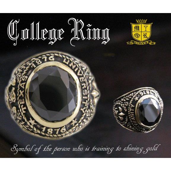 ブラスカレッジリング(3)黒BCZ11号 13号 15号 17号 19号 21号 23号 25号 メイン 指輪真鍮製ブラス | 