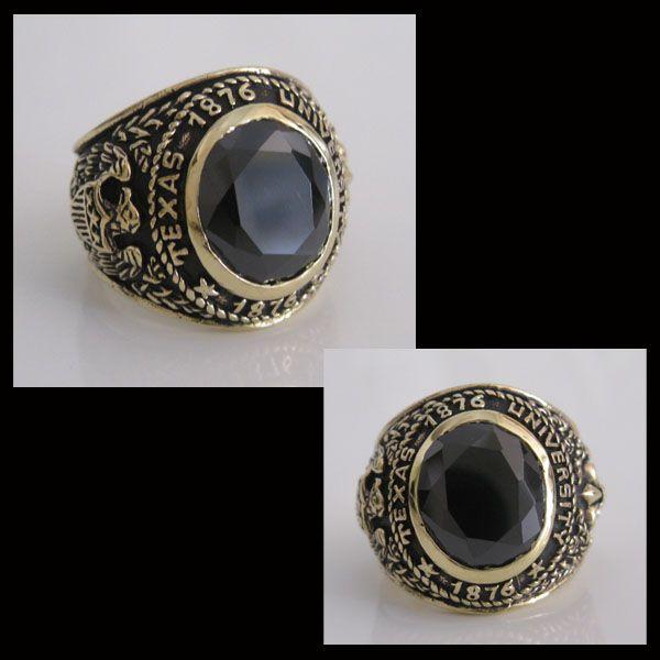 ブラスカレッジリング(3)黒BCZ11号 13号 15号 17号 19号 21号 23号 25号 メイン 指輪真鍮製ブラス |  | 01