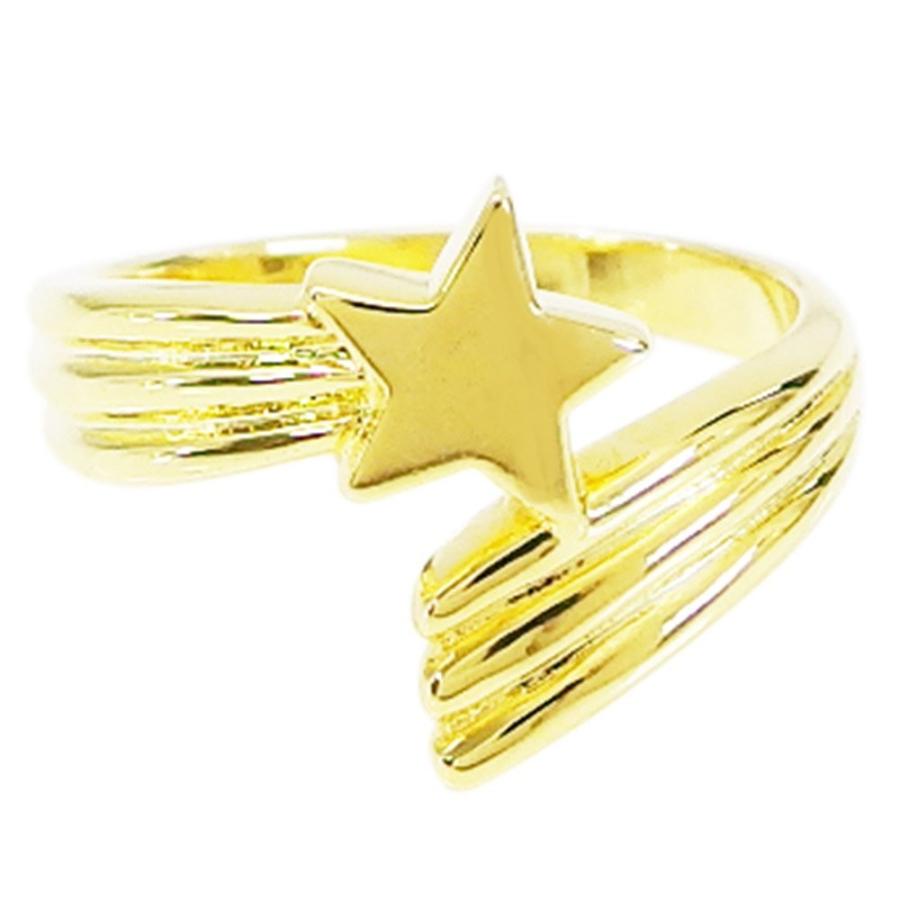 18KGコーティング ブラス製流れ星の指輪(1)07号から19号 シルバー