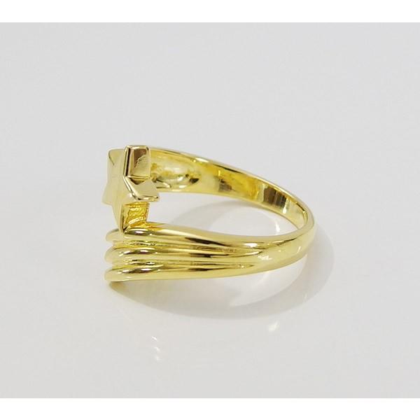 18KGコーティング ブラス製流れ星の指輪(1)07号から19号 シルバー