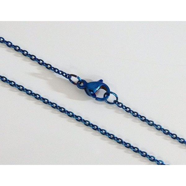 ネックレス レディース ステンレス ネックレス 平あずきチェーン青色1.5mm選択可40cm 45cm ネックレス |  | 02