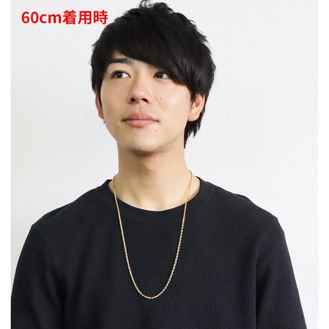 チェーン ネックレス レディース ステンレス 金色 4面カット