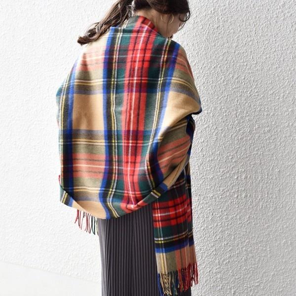 SHIPS（シップス） 【SHIPS別注】JOHNSTONS:カシミヤチェックストール