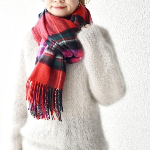 SHIPS（シップス） 【SHIPS別注】JOHNSTONS:カシミヤチェックストール