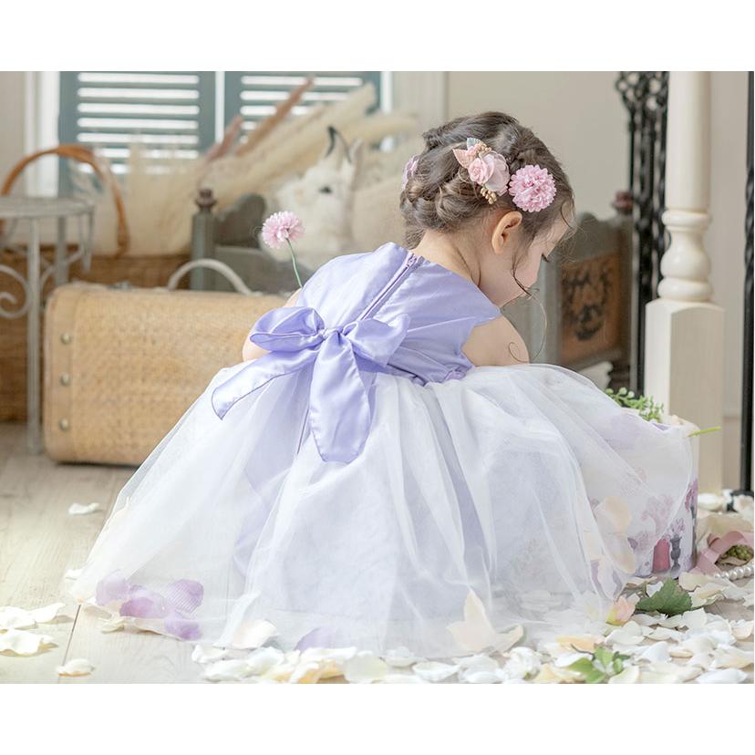 【ma#ha】チュールベビードレス Catherine Cottage バラチュールの花びら入りスカートベビー