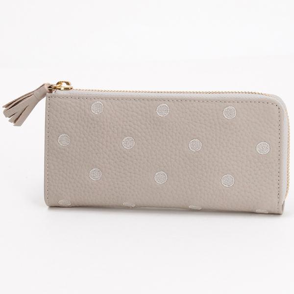 本革 レザー】 ペルケ 今までより少しスリムなL字型長財布 牛革ドット