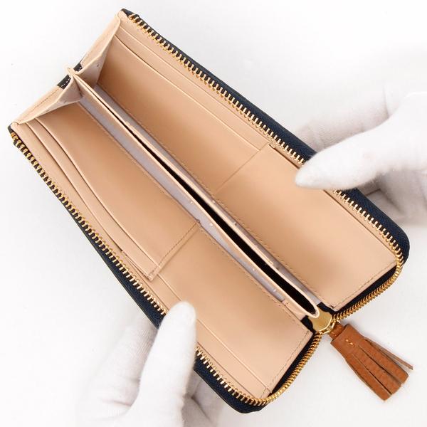 ペルケ（perche’）/【本革 レザー】 ペルケ 今までより少しスリムなL字型長財布　牛革ドット刺繍L字パームフィット長財布 本革 レザー】 ペルケ 今までより少しスリムなL字型長財布 牛革ドット