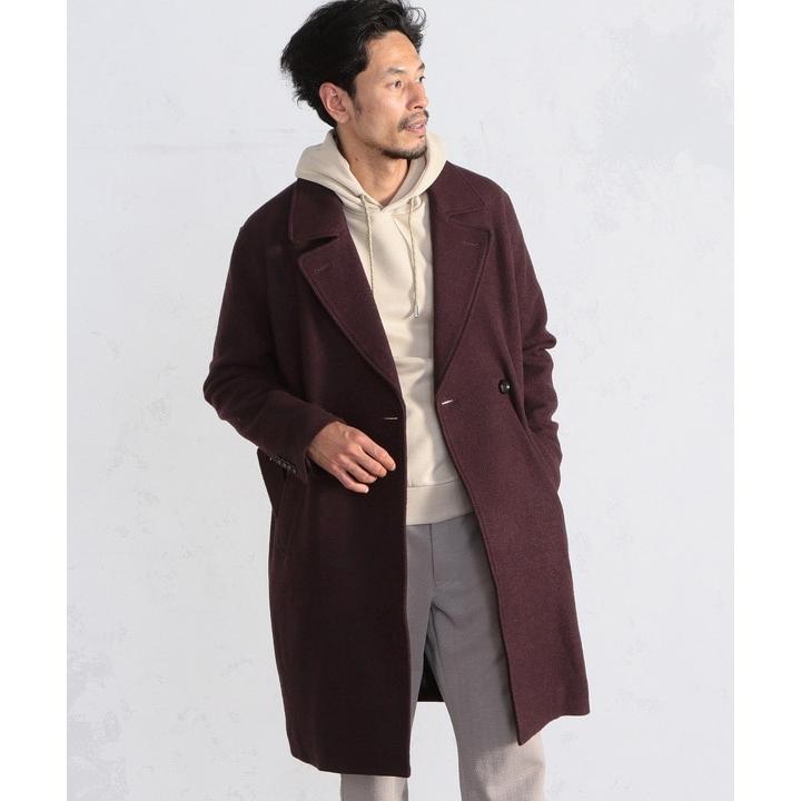 MEN'S BIGI（メンズビギ） 圧縮ウールジャージ素材ダブルロングコート