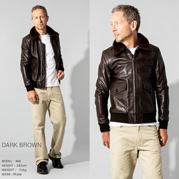 Liugoo Leathers 本革 G-1フライトジャケット メンズ MIL06A : マルイ