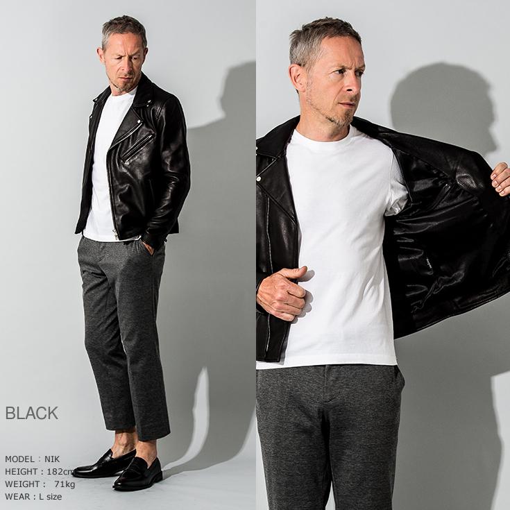 FILLMORE 本革 ディアスキンダブルライダースジャケット メンズ フィルモア DRY13Aの画像