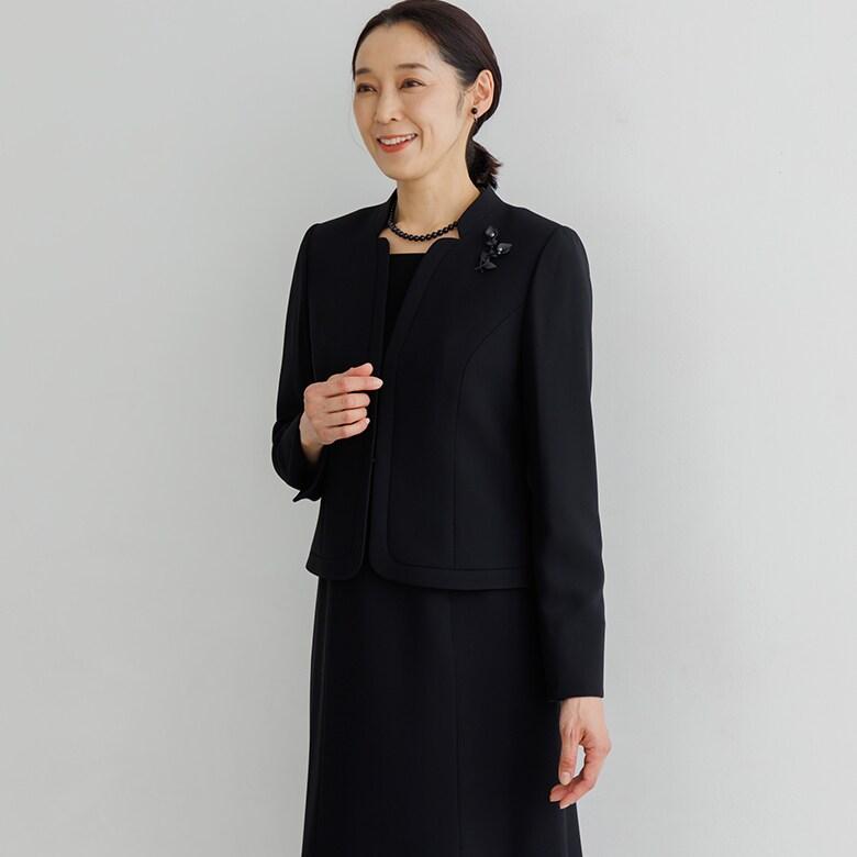 お洋服セット ノーカラージャケット＆マーメイドワピース ブラックフォーマル