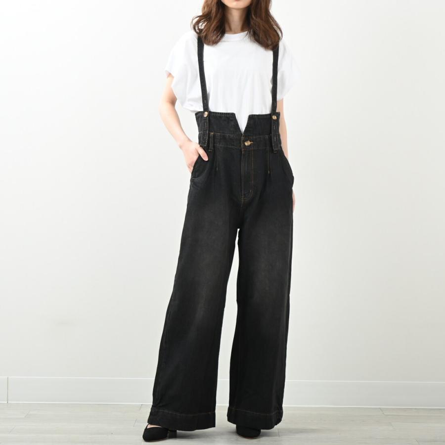 roughlow サロペット♡美品 ワイドパンツ フリーサイズ ブラック 楽チン Felt Maglietta（フェルトマリエッタ） 【きれいめサロペット】新色