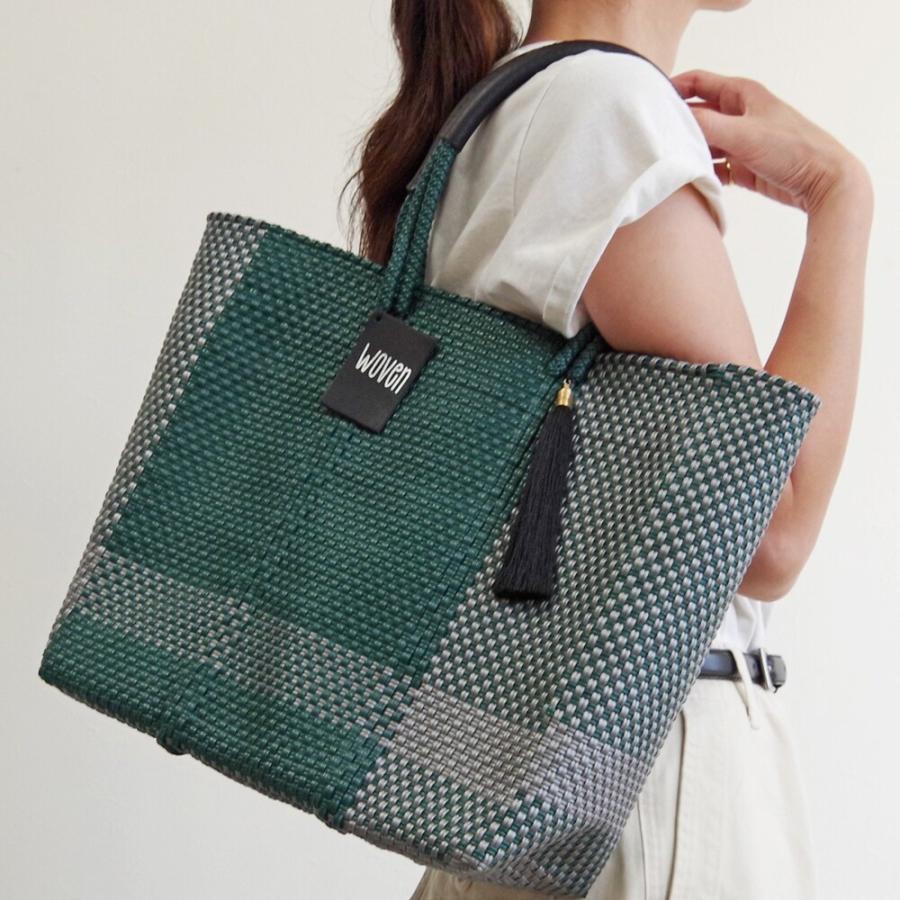 ウーヴン(WOVEN) / メキシコ製 ミドルトート バスケットバッグ