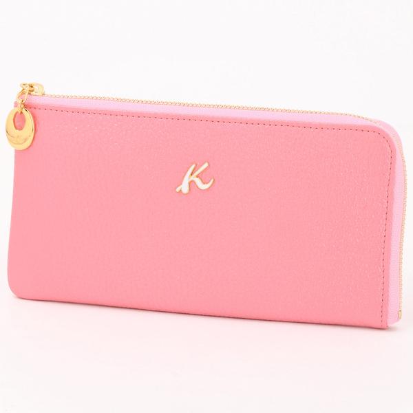 【新品未使用】キタムラ Ｋマークの抜き型 長財布　さくら　ピンク　牛革 新品未使用】キタムラ Kマークの抜き型 長財布 さくら ピンク