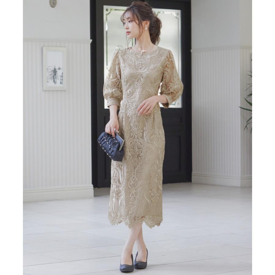 刺繍パーティードレス結婚式ワンピースドレス : マルイ(丸井)Yahoo!店