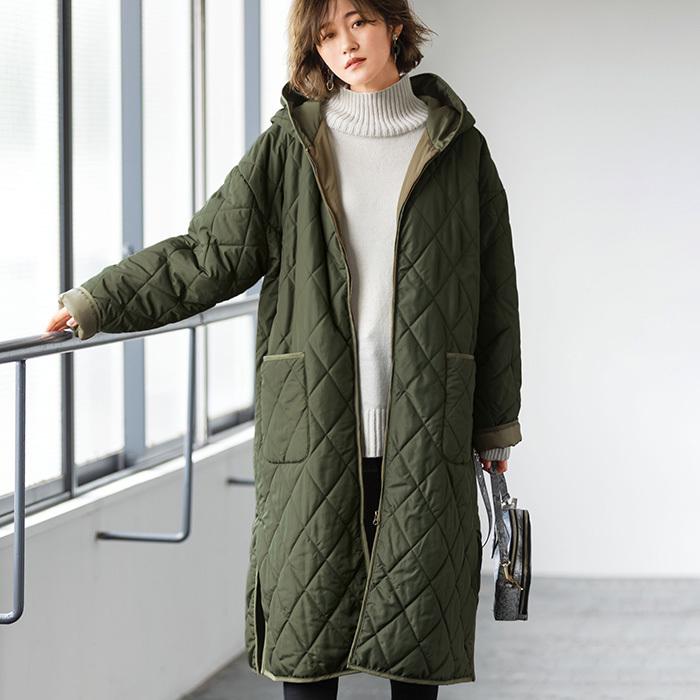 GeeRA（ジーラ） キルティングフーディロングコート : マルイ(丸井