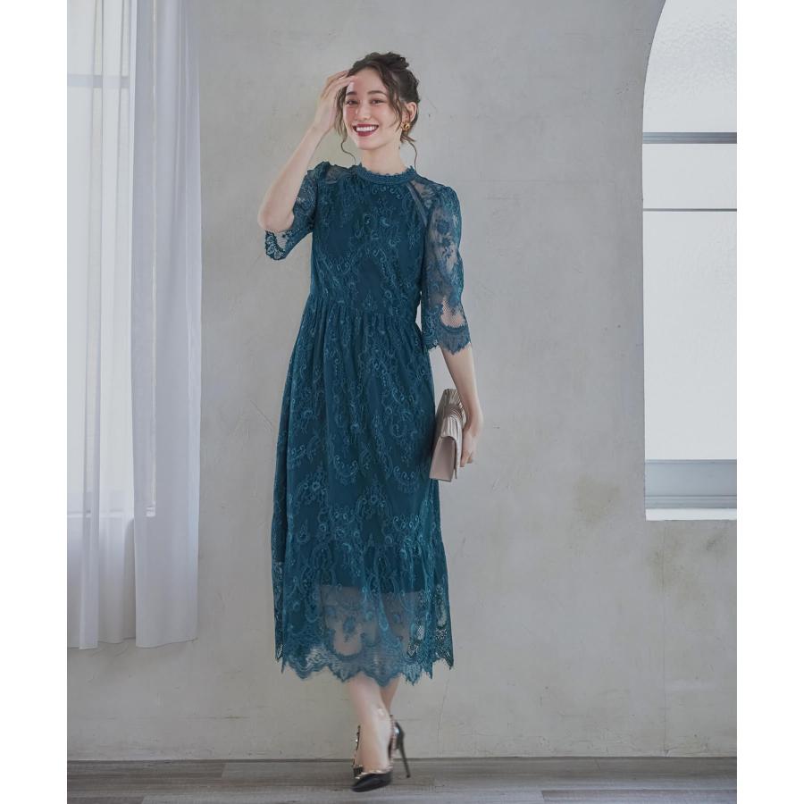 DRESS STAR（ドレススター） レーススタンドカラーワンピースドレス