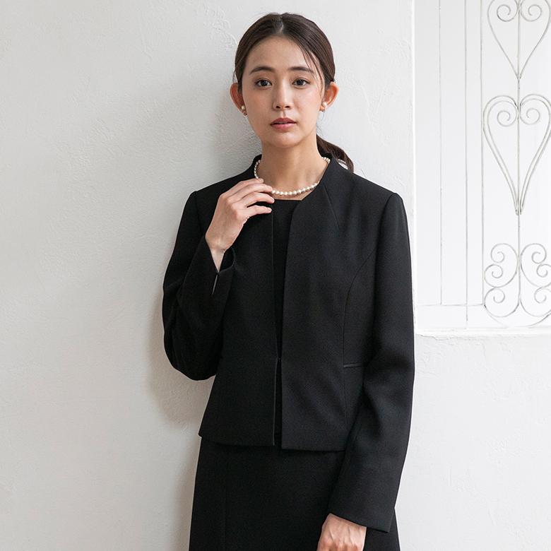 【喪服・礼服】【前開き】ジャケット＆ワンピース/ブラックフォーマル/七五三/オールシーズンの画像
