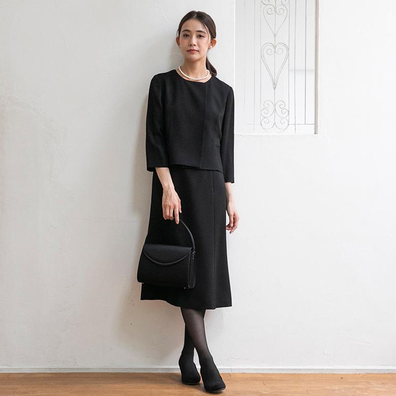 【喪服・礼服】【前開き】ジャケット＆ワンピース/ブラックフォーマル/七五三/オールシーズンの画像