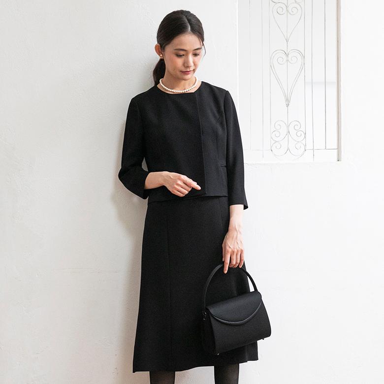 【喪服・礼服】【前開き】ジャケット＆ワンピース/ブラックフォーマル/七五三/オールシーズンの画像