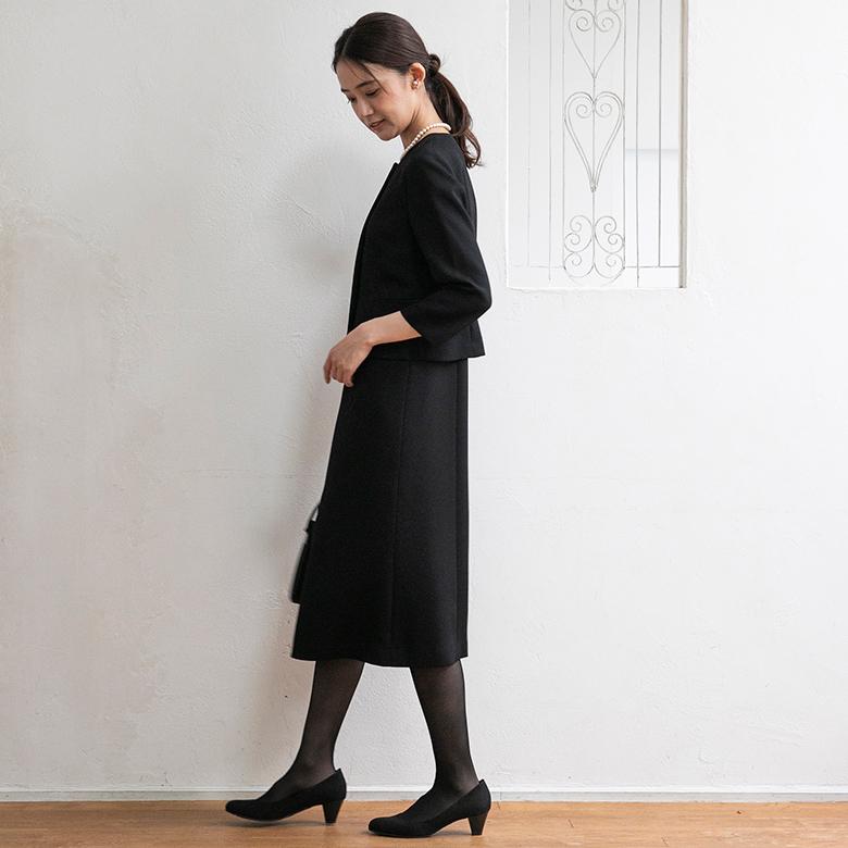 【喪服・礼服】【前開き】ジャケット＆ワンピース/ブラックフォーマル/七五三/オールシーズンの画像