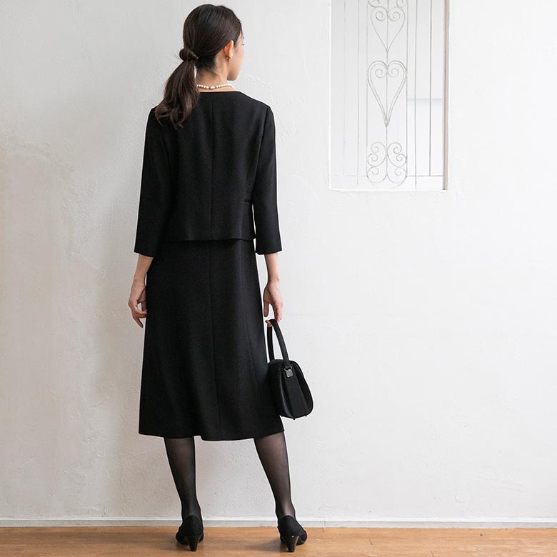 【喪服・礼服】【前開き】ジャケット＆ワンピース/ブラックフォーマル/七五三/オールシーズンの画像