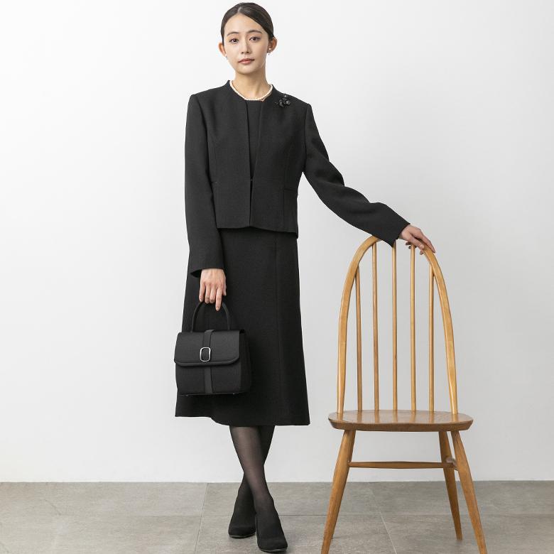 【喪服・礼服】【前開き】ジャケット＆ワンピース/ブラックフォーマル/七五三/オールシーズンの画像