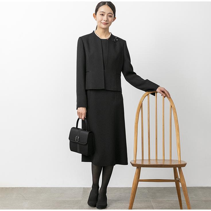 【喪服・礼服】【前開き】ジャケット＆ワンピース/ブラックフォーマル/七五三/オールシーズンの画像