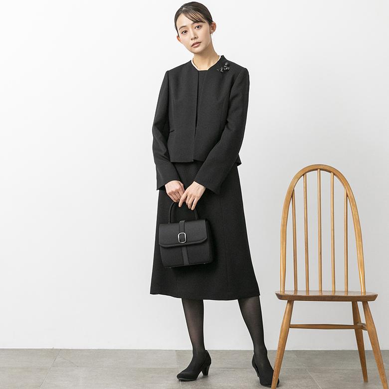 【喪服・礼服】【前開き】ジャケット＆ワンピース/ブラックフォーマル/七五三/オールシーズンの画像