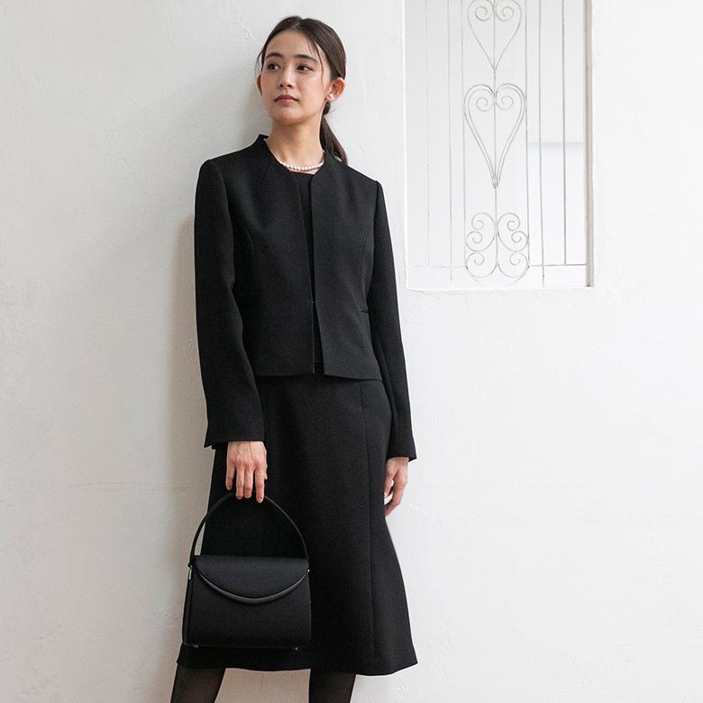 【喪服・礼服】【前開き】ジャケット＆ワンピース/ブラックフォーマル/七五三/オールシーズンの画像