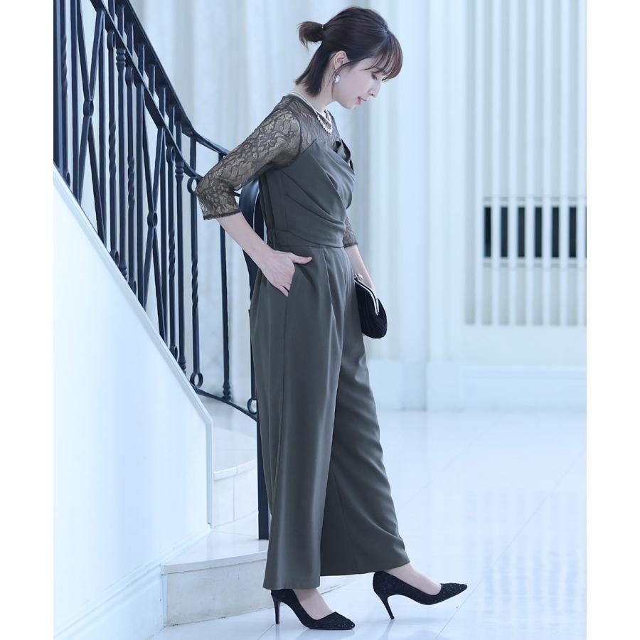 ★新品★ LE’RURE パンツドレス　結婚式　パーティー　2次会　グレー　M RUIRUE BOUTIQUE パンツドレス オケージョンドレス 結婚式