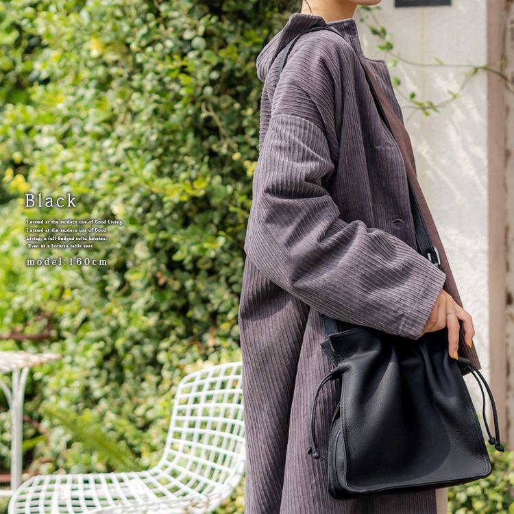 ヴィータフェリーチェ（VitaFelice）/本牛革巾着ショルダーバッグ【aroco/アロコ】 VitaFelice（ヴィータフェリーチェ） 本牛革巾着ショルダーバッグ