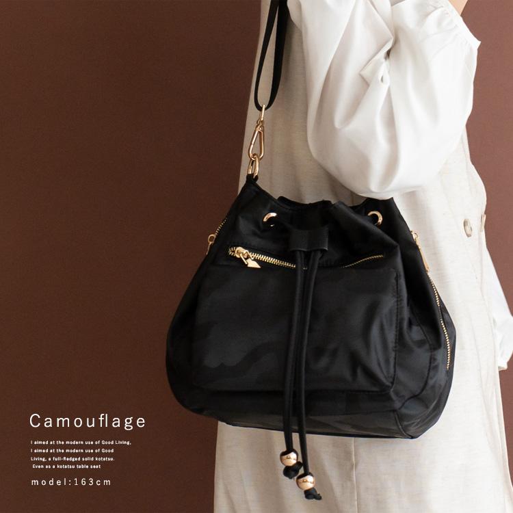 VitaFelice（ヴィータフェリーチェ） 10ポケット巾着ショルダーバッグ