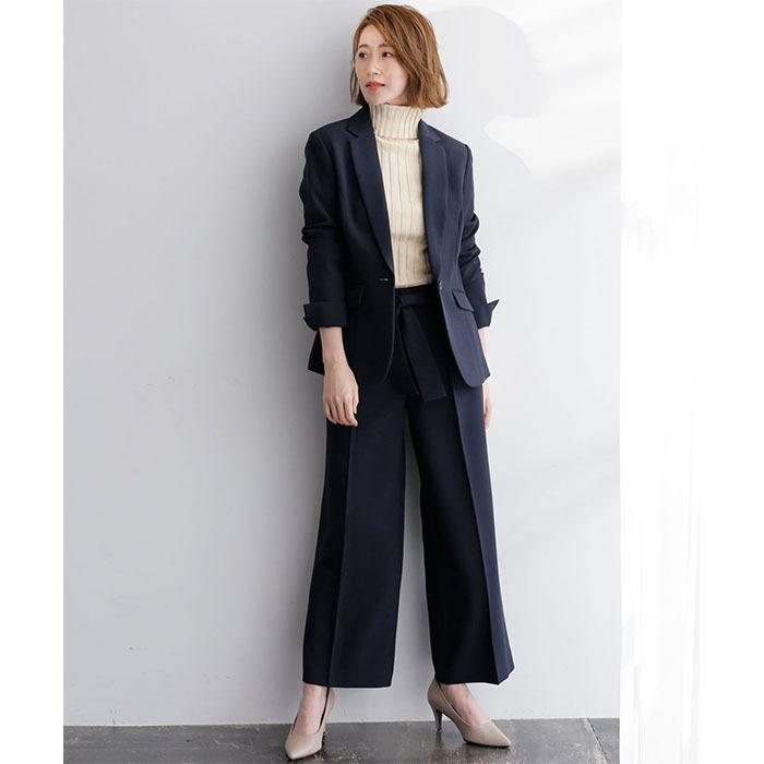 【２点セット】〈ワイドパンツ〉スゴく伸びる全方向ストレッチ！洗えて型くずれしないセットスーツ_11