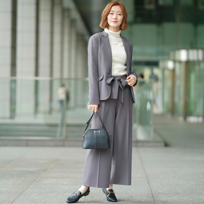 【２点セット】〈ワイドパンツ〉スゴく伸びる全方向ストレッチ！洗えて型くずれしないセットスーツ_16
